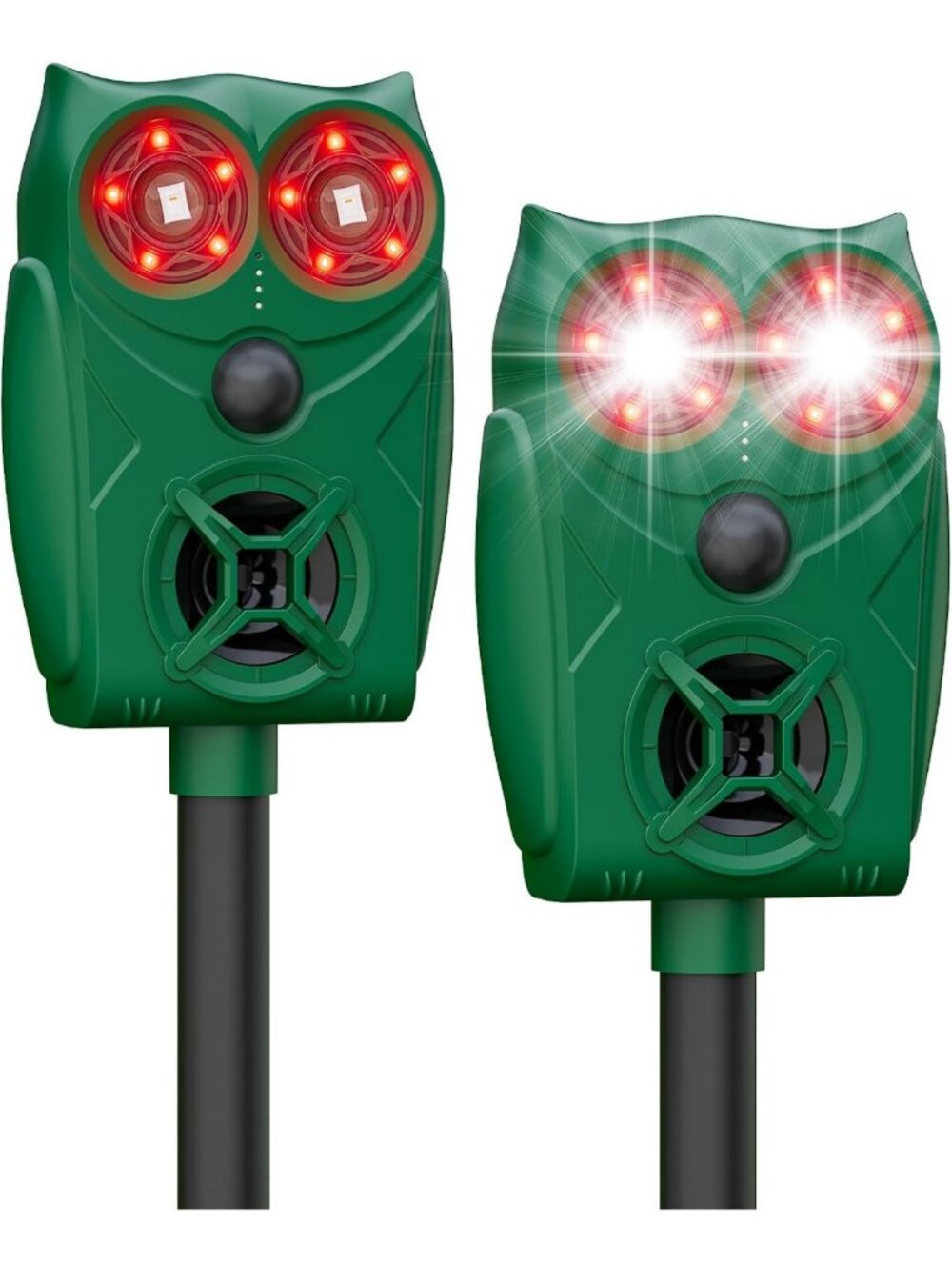 Solar Ultrasonic Animal Repeller with Motion Sensor & LED Light - Waterproof